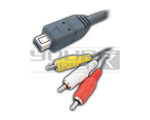 MINI USB A 4 Pin Male To 3 Rca Male Cord - 1.5m PVC Black, Audio and Data Transfer, Shielded Cable