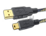 USB A Male To Mini USB Male Cord With Nylon Mesh On Cable - 1.5 Meters