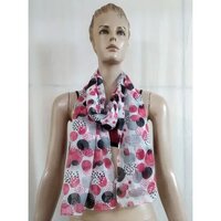 100% Polyester Chiffon With Lurex Scarves - Size 52 X 180 Cm, Light Blue Color, Lace Closure & Plain Pattern For Daily Use By Women