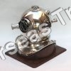 DIVERS HELMET MARK V ALUMINUM WITH WOODEN BASE