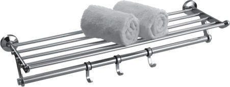 CLASSIC COLLECTION Towel Rack 24" - Stainless Steel, Chrome Finish, 24 Inches | Multiple Bars, 3 Hooks, Wall Mount, Durable