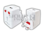 UNIVERSAL TRAVEL ADAPTOR WITH USB CHARGER, WITH INDICATOR AND FUSE