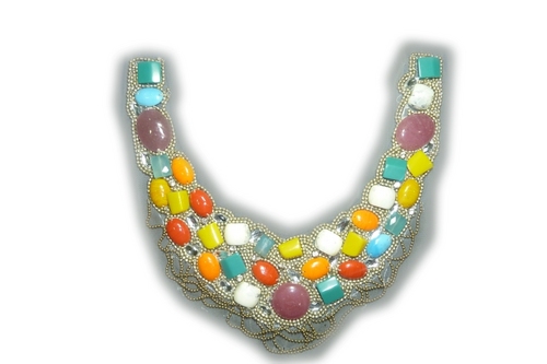 hand made embroidered neckline