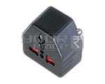 Universal Conversion Plug with Child Safety Shutter - Plastic 40x40x30 mm Black, Universal Fit, India Compatible, Easy Use