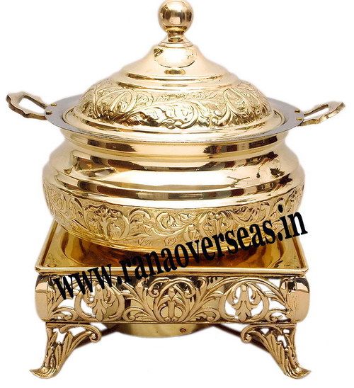 PILLAR BASE BRASS CHAFING DISH