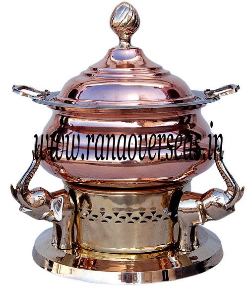 ELEPHANT TRUNK UP COPPER BRASS CHAFING DISH