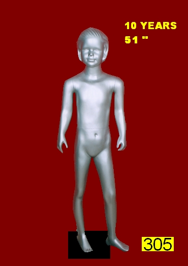 Kids Mannequins - Fiberglass, 51 Inches, Silver | Realistic Design, Durable Material, Versatile Poses