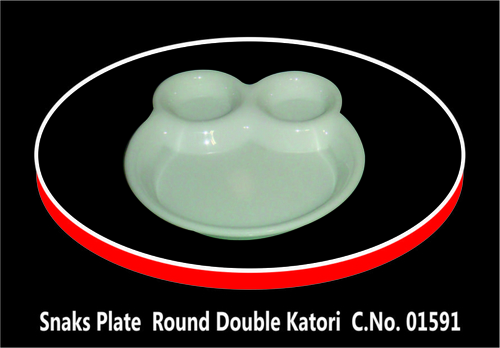 Snacks Plate Round Double Katori