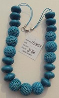 Blue Beaded Choker Necklace - Plastic Beads, 15-16 Inches, Blue | Elegant Design, Comfortable Fit, Durable Cord