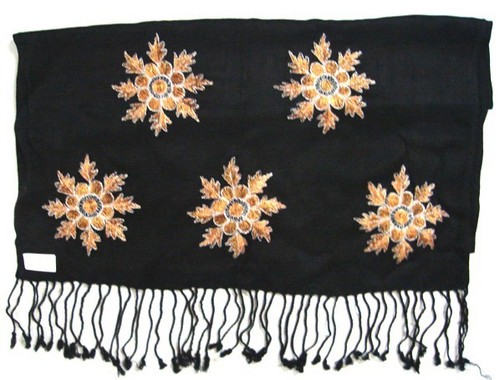 Scarves with embroidery and sequins work
