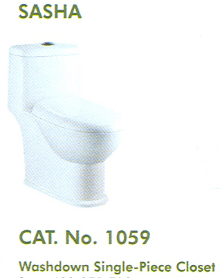 Sasha - Ceramic 600x360x780 mm, White | One-Piece, Floor Mounted, Water Efficient, Durable, Hygienic, Stylish