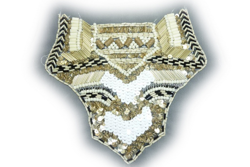 hand made embroidered neckline