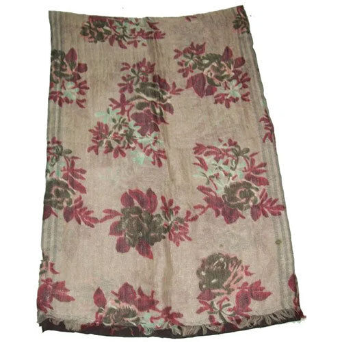 Printed Ladies Shawls - Color: Cream & Red