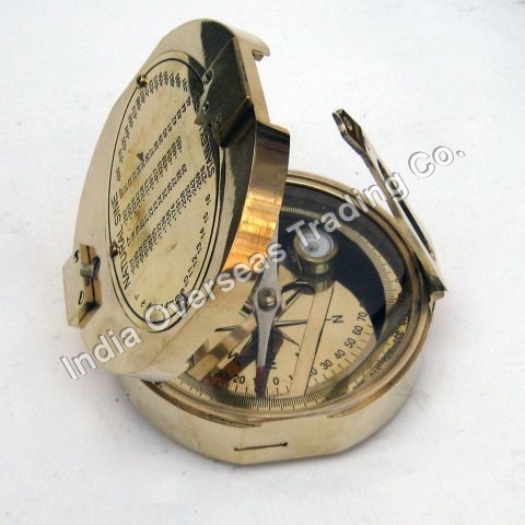 Nautical Brunton Compass With Box 5" - Brass Material, 5 Inch Diameter, Magnetic Needle | Precise Navigation, Durable, Easy to Use