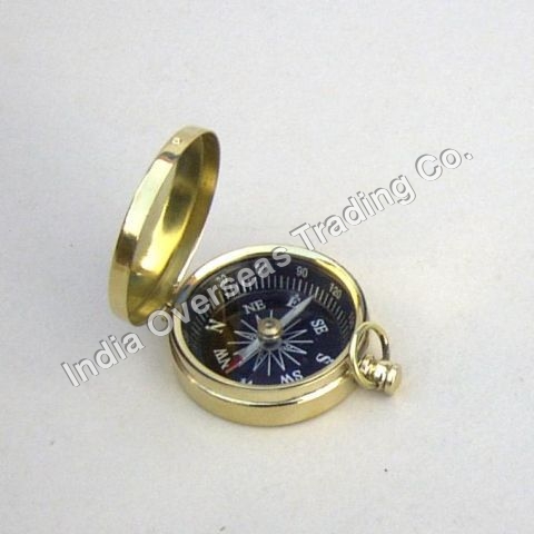 NAUTICAL POCKET COMPASS WITH BLACK DIAL