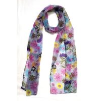 Printed Chiffon Stole - 100% Polyester, 25 X 180 Cm | Color As Per Samples, Machine Made, Fashion Stole For Daily Use