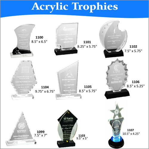 Laser etched acrylic trophy