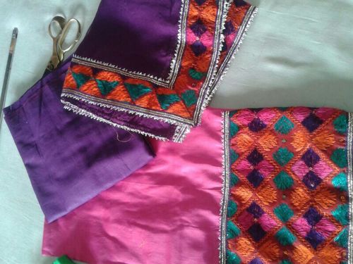 PHULKARI Hand work Contarst Suit