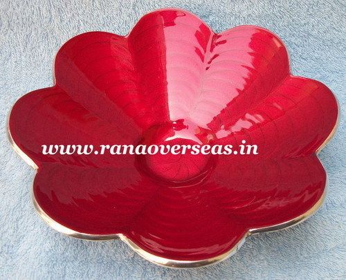 Red Aluminium Metal Fruit Bowl