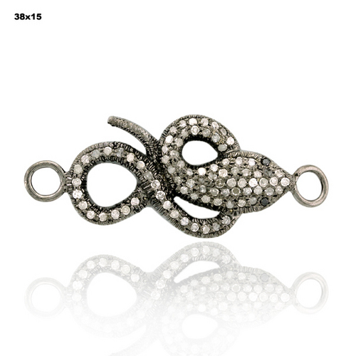 Pave Diamond Finding - Sterling Silver, 0.63 Ct Diamonds | Elegant Design, Durable, Finely Polished