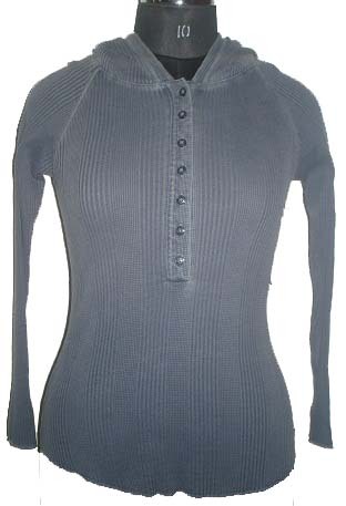 LADIES KNITTED COTTON WAFFLE HOODIES