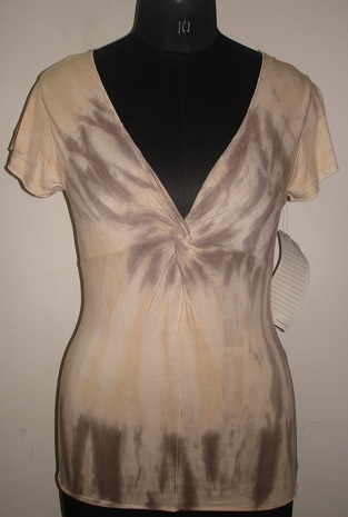 COTTON JERSEY LADIES TOPS WITH TIE DYE PRINT