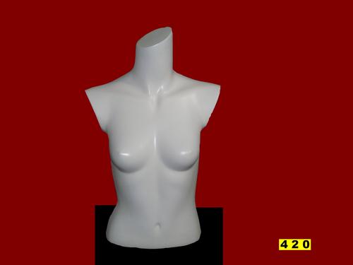 Bust - Fiberglass, 12 Inches, White | Durable Material, Realistic Form, Versatile Display, Adjustable Neck Size, Glossy Finish