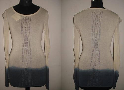 WOMEN KNITTED DESIGNER CLOTHING WITH DIP DYE PRINT