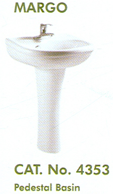 Margo - Ceramic 50x40x85cm, Glossy White | Elegant Design, Easy Installation, Space Saving, Overflow Tap Hole