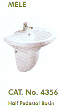Mele - Ceramic 50x40x25cm, White | Easy Install, Durable, Space Saving, Glossy Finish, Water Efficient, Stylish Design, 1 Tap Hole