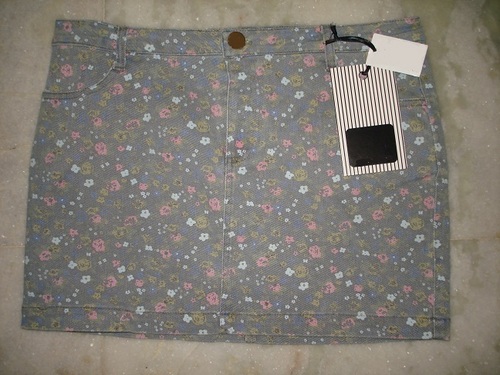 GIRLS DESIGNER SHORT SKIRT IN DENIM WITH PRINT