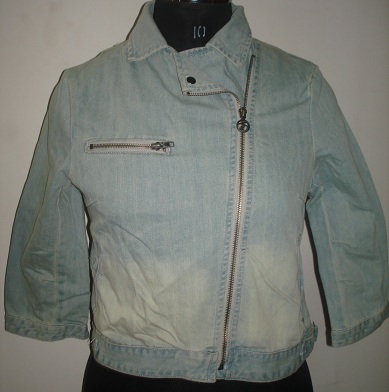 LADIES DENIM DESIGNER JACKET STONE WASH