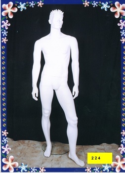 Male Mannequin - Fiberglass, 6ft, Matte White | Realistic Pose, Durable, Easy Assembly, Metal Base