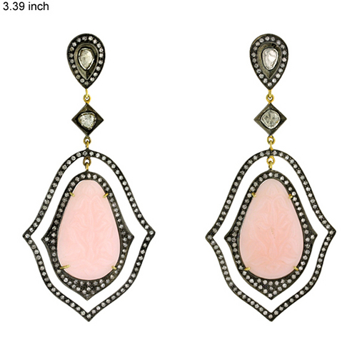 Carving Diamond Earrings