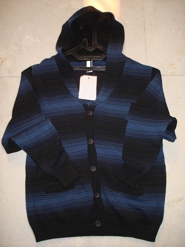 MENS SWEATER WITH HOOD IN WOOL AND COTTON