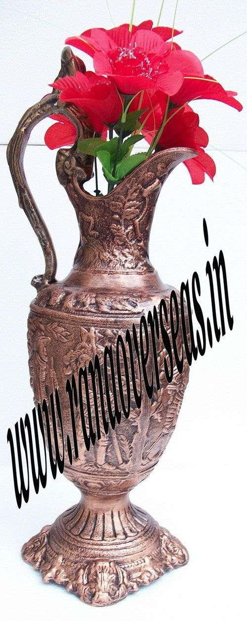 Copper Finish Aluminium Metal Flower Vase 