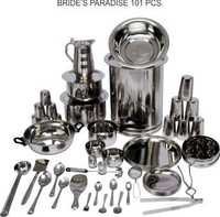 Silver Steel Dinner Set