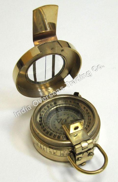 NAUTICAL BRITISH PRIMISTIC COMPASS WITH LEATHER POUCH 3.5"