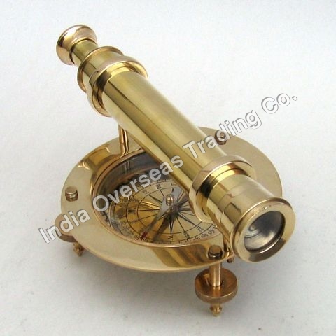 NAUTICAL BRASS ALIDADE COMPASS 9"