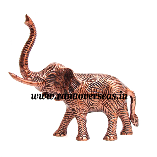 Copper Finish Aluminium Metal Elephant in 10 x 12 Inches
