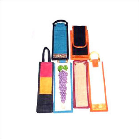 Fancy Jute Bottle Bags - Jute Material, Multiple Sizes, Multicolored | Durable, Stylish, Easy to Carry, Customizable Patterns