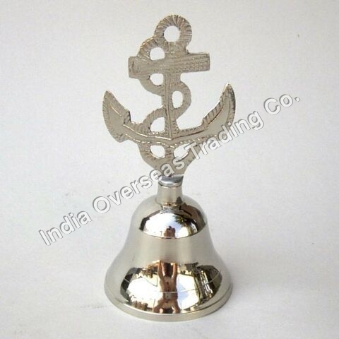 NICKEL PLATED ANCHOR BELL - Nickel Plated Metal, Case Pack 24 | Durable, Polished Finish, Clear Tone, Handcrafted