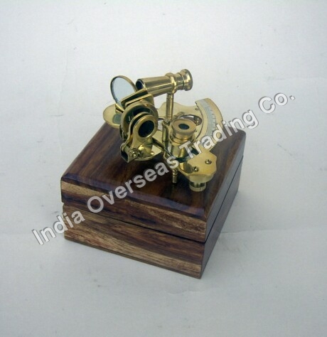 SEXTANT WITH WOODEN CASE 4" - Brass, 4 Inches, Gold | Precise Navigation, Durable Design, Portable Size, Wooden Case, Easy to Use