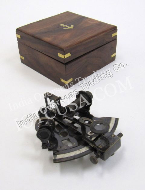 SOLID BRASS SEXTANT HEAVY ANTIQUE