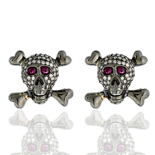 Pave Diamond Skull studs