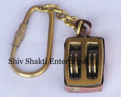 Nautical Brass Pulley Key Chain