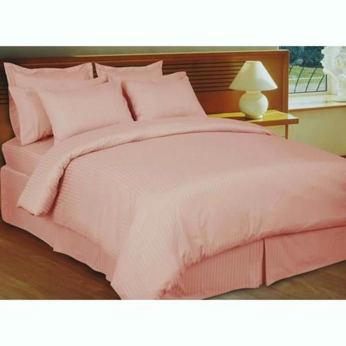 Coulured satin stripe bed sheets & matching duvet