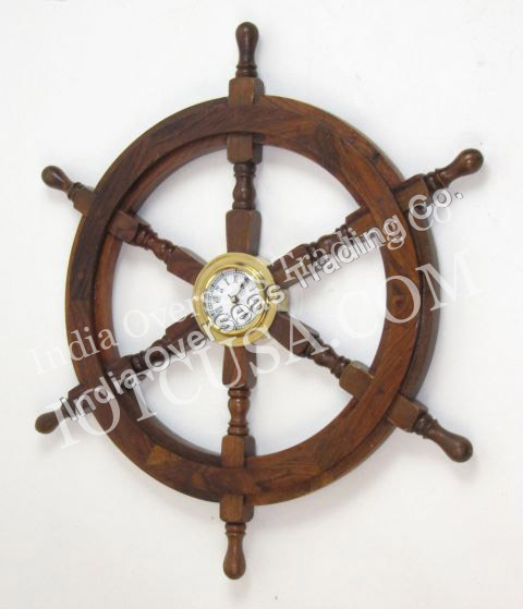 CLOCK SHIP WHEEL 24"