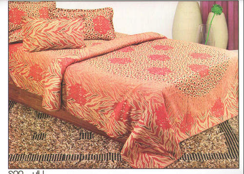 Bedsheet - Lilu 002 - Cotton Blend, 94" X 104", Peach | Soft Fabric, Durable Design, Floral Pattern