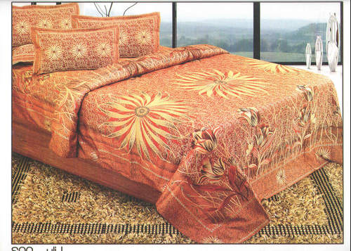Bedsheet - LILU 003 - Cotton Blend, 94" x 104", Orange | Soft Comfort, Durable, Stylish Floral Design